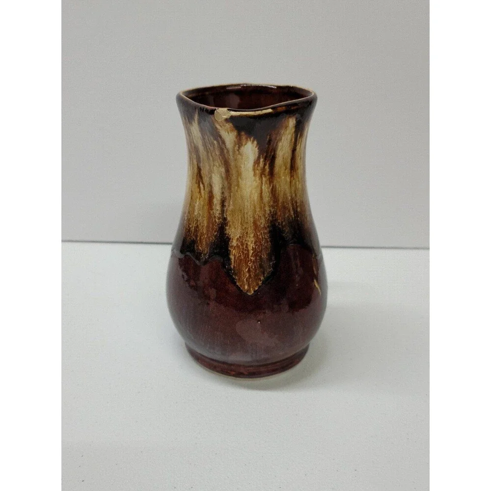 Robinson-Ransbottom Roseville Pottery Vintage Brown Drip Glaze Pitcher